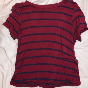 Burgundy and Navy Striped Full Tilt Tee